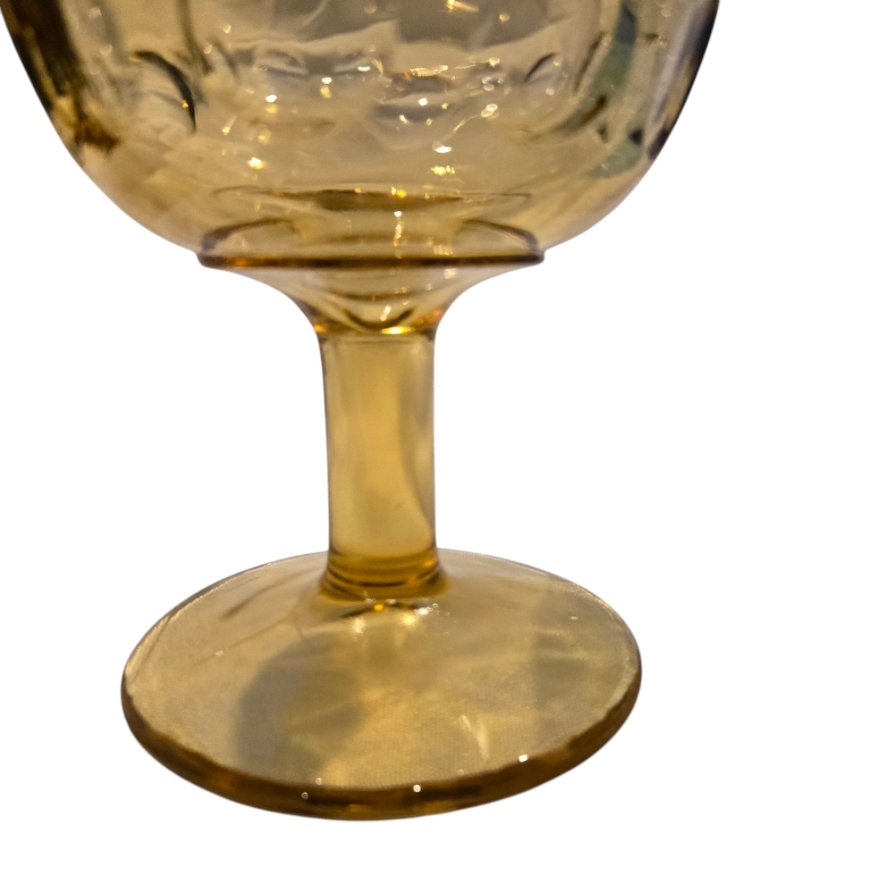 Set of Vintage Thumbpribt design Amber and Blue Goblet glasses - Picture 7 of 7